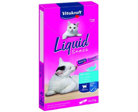 VITAKRAFT CAT LIQUID SNACK OMEGA 3 LAZAC 6X15 G, 2416423