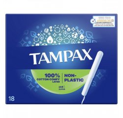 TAMPAX NON-PLASTIC SUPER 18DB