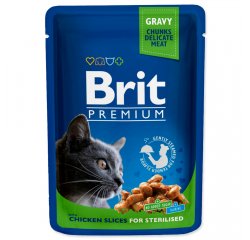 BRIT PREMIUM CAT TASAK CHICKEN SLICES FOR STERILISED 100G (293-100275)