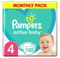 PAMPERS ACTIVE BABY S4 180DB, 9-14KG