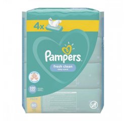PAMPERS WIPES 320DB (4X80) FRESH CLEAN