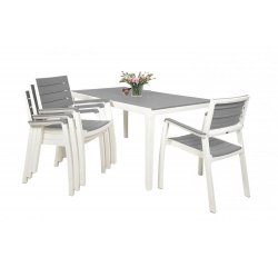 Keter Harmony kerti bútor szett, asztal + 4 szék fehér/világos szürke
