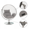 KONDELA Függő fotel állvánnyal, átlátszó/ezüst/szürke, BUBBLE TYP 2