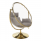 KONDELA Függő fotel állvánnyal, átlátszó/arany/szürke, BUBBLE TYP 2
